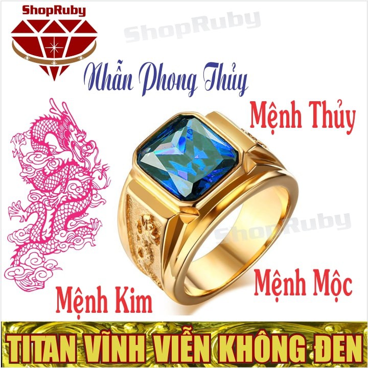 [Mã FAMAYMA giảm 10K đơn 50K] Nhẫn Phong Thủy Nam | Nhẫn Nam Phong Thủy Titan NMHOA, NMKIM, NMTHO