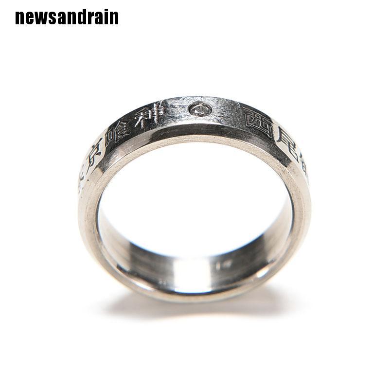 [perfect]1Pcs Cosplay Anime For Tokyo Ghoul Ken Kaneki Titanium Steel Ring Rings