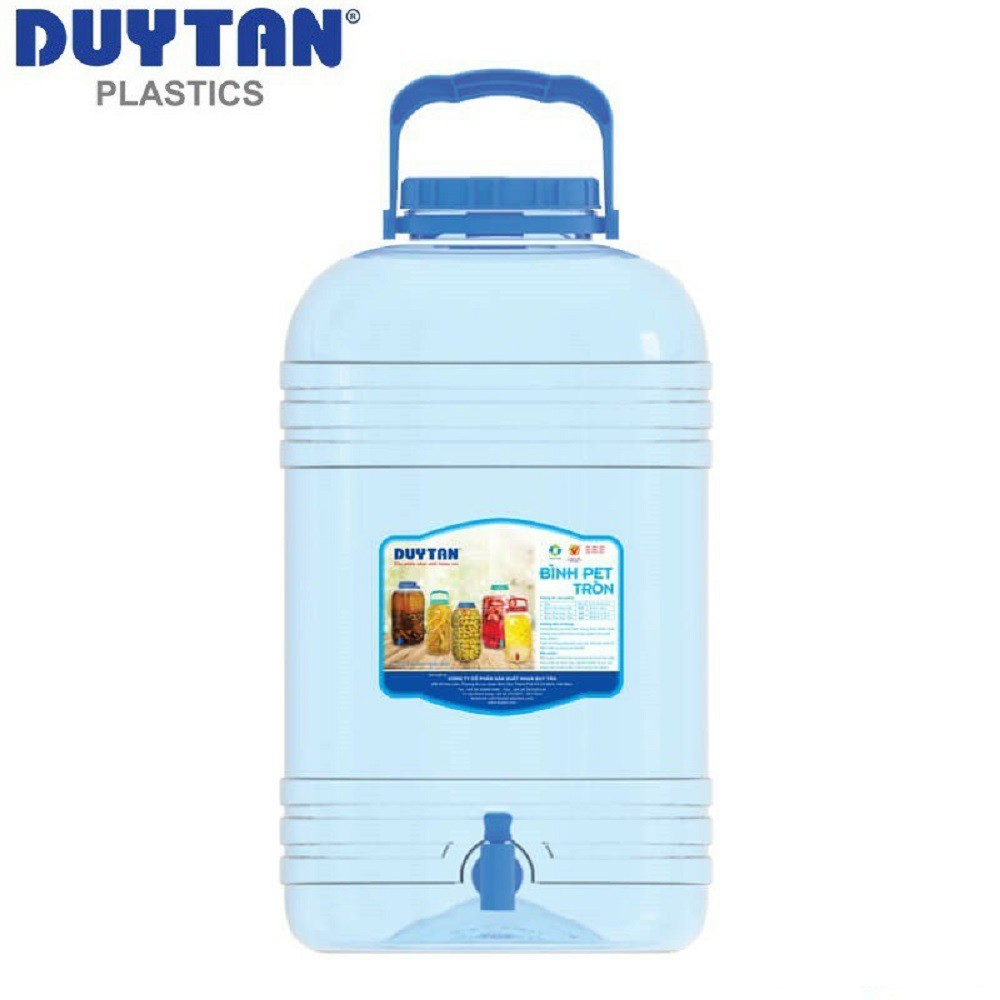 { CÓ VÒI } Bình PET  Đựng Nước Tròn  15 Lít Duy Tân (Ø 23,9 x 42,2 cm) No.626 chất liệu nhựa P.E chính phẩm cao cấp.