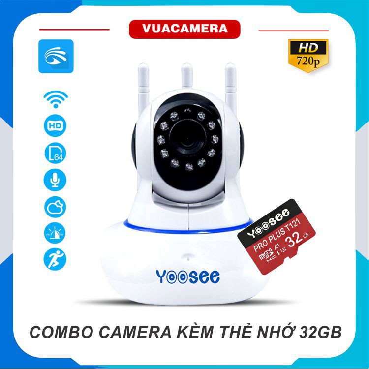 Camerayoosee 3 anten kèm thẻ 32gb yoosee