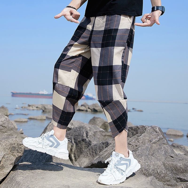 Quần Thể Thao Vải Lanh Cotton Ống Rộng Size Lớn Thời Trang Nam