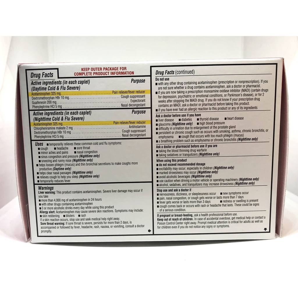 Viên uống Kirkland Cold & Flu Severe Multi Symptom 168 viên