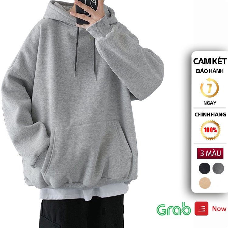 Áo HOODIE Nam Trơn Vải Nỉ Phom Rộng UNISEX từ 45kg - 90kg HD900