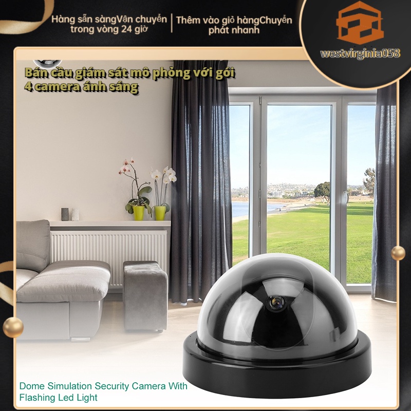Có thể bán buôn 4 cái Camera mô phỏng mái vòm Camera quan sát giả An ninh giả với ánh sáng đèn Led nhấp nháy Westvirginia058 Hàng giao ngay