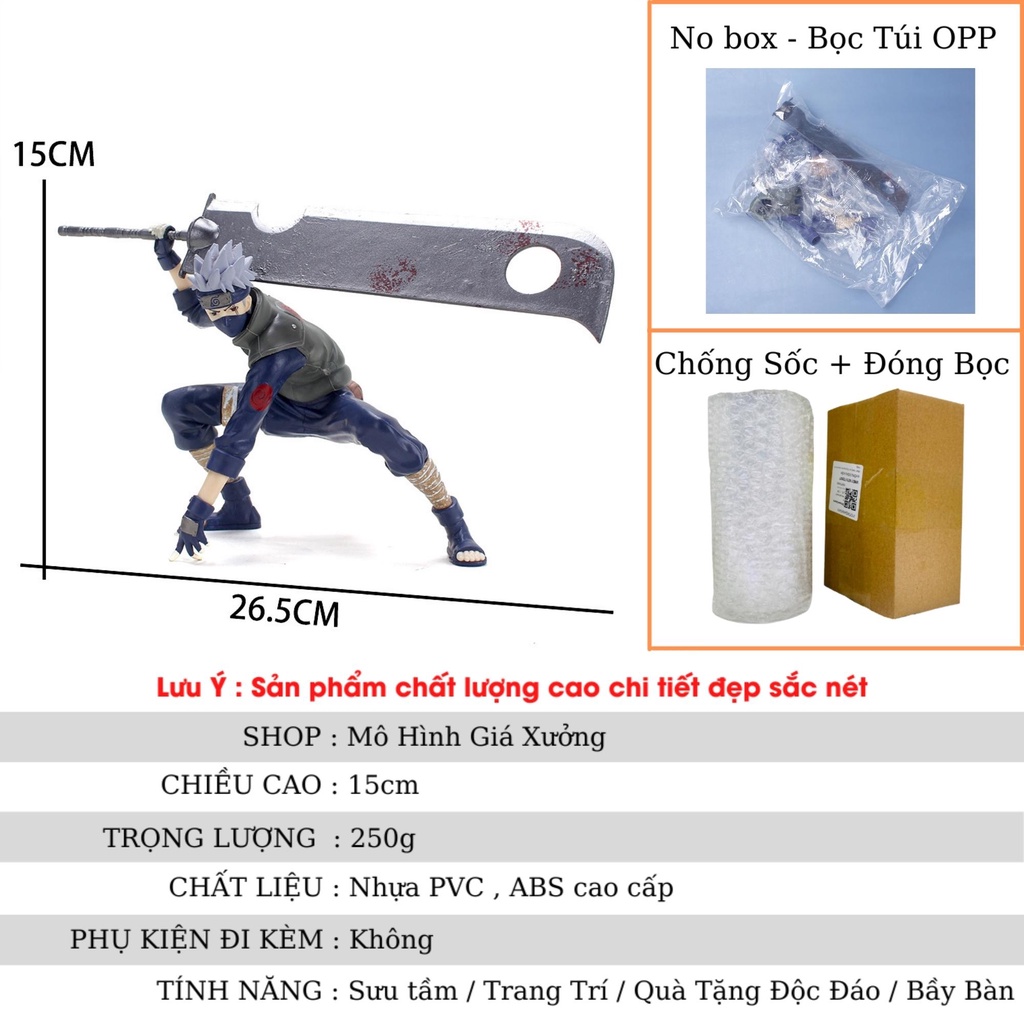 Mô Hình Naruto - Kakashi cầm đao siêu ngầu cao 15cm. Figure anime One Piece mô hình giá xưởng