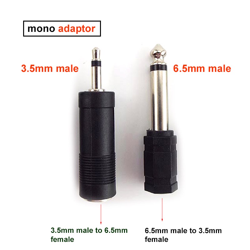 Đầu Nối Chuyển Đổi Tai Nghe 6.35mm 6.5mm 1 / 4 "Mono Male Sang 3.5mm 1 / 8" Female 2 Cực 3 Cực