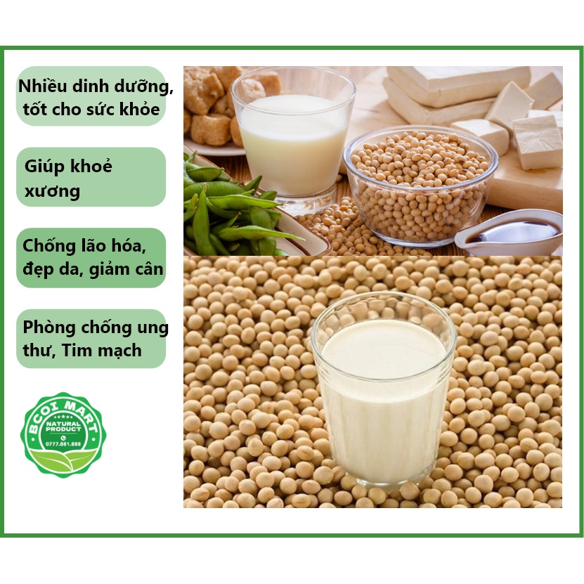 Đậu nành hữu cơ thuần chủng hạt to và đẹp (đậu tương, đỗ tương) - sữa đậu nành