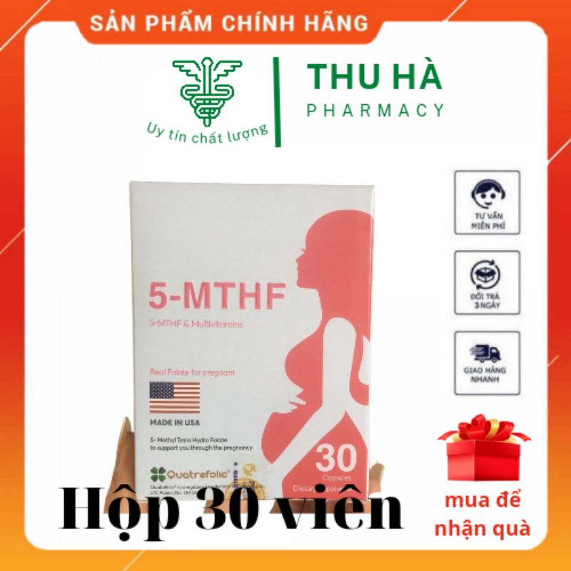 [ Hộp 30 viên -màu hồng ]5-MTHF - Bổ Bầu, Bổ Sung Acid Folic, Sắt, Vitamin Tổng Hợp Cho Bà Bầu , chống dị tật