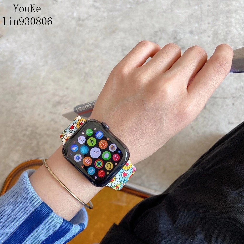 Dây Đeo Đồng Hồ Apple Watch Bằng Silicone Hình Hoa Hướng Dương Xinh Xắn