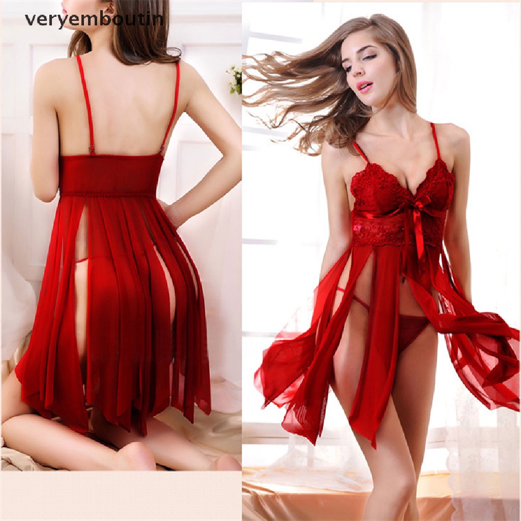 Đồ ngủ Ren Xuyên Thấu Và Quần Lót Lọt Khe Gợi Cảm Dành Cho Nữ