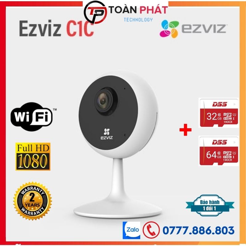 Camera wifi Ezviz C1C,C2C Full HD 1080P 2MP Không dây giá rẻ, Camera giám sát eviz- Bảo hành 2 Năm