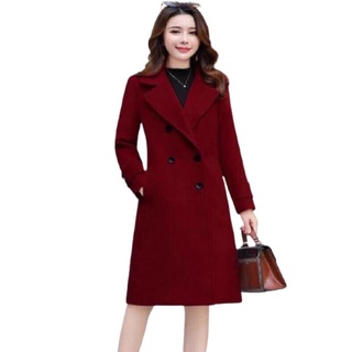 Áo Dạ Nữ - Áo Dạ Dáng Dài Túi Xéo Cúc Lệch Siêu Sang Quảng Châu Cao Cấp