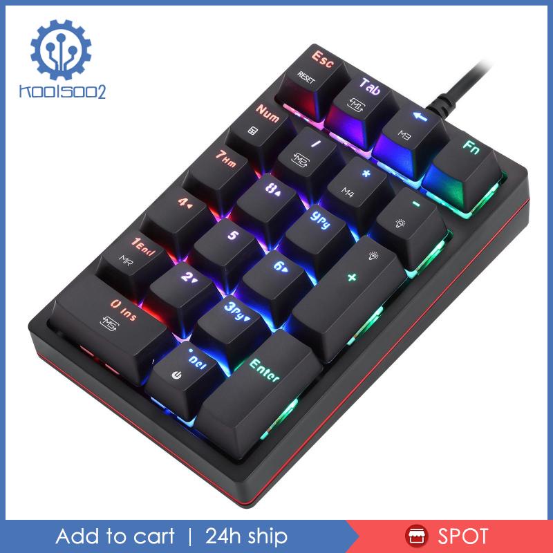 Bàn Phím Số Mini Koolsoo2 K24 21 Phím USB-C RGB Dành Cho Game Thủ