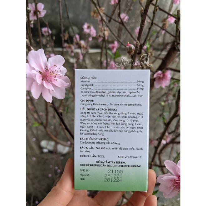 Viên Xông Euca-opc Hộp 20 Viên (Dùng cho cảm mạo,cảm cúm,sát trùng mũi họng)