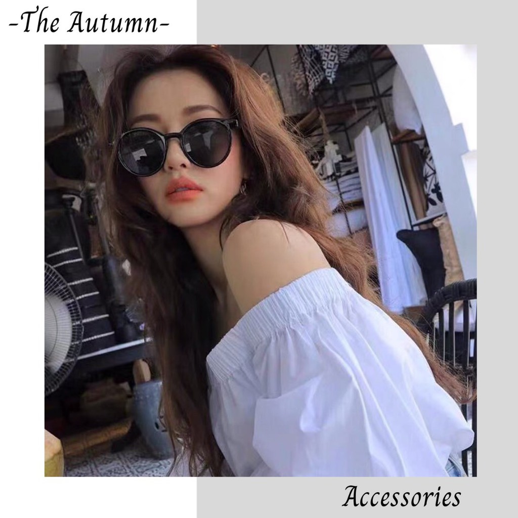 Kính râm nhiều màu gọng tròn mắt mèo chống tia UV phong cách thời trang cho nam và nữ - The Autumn Accessories