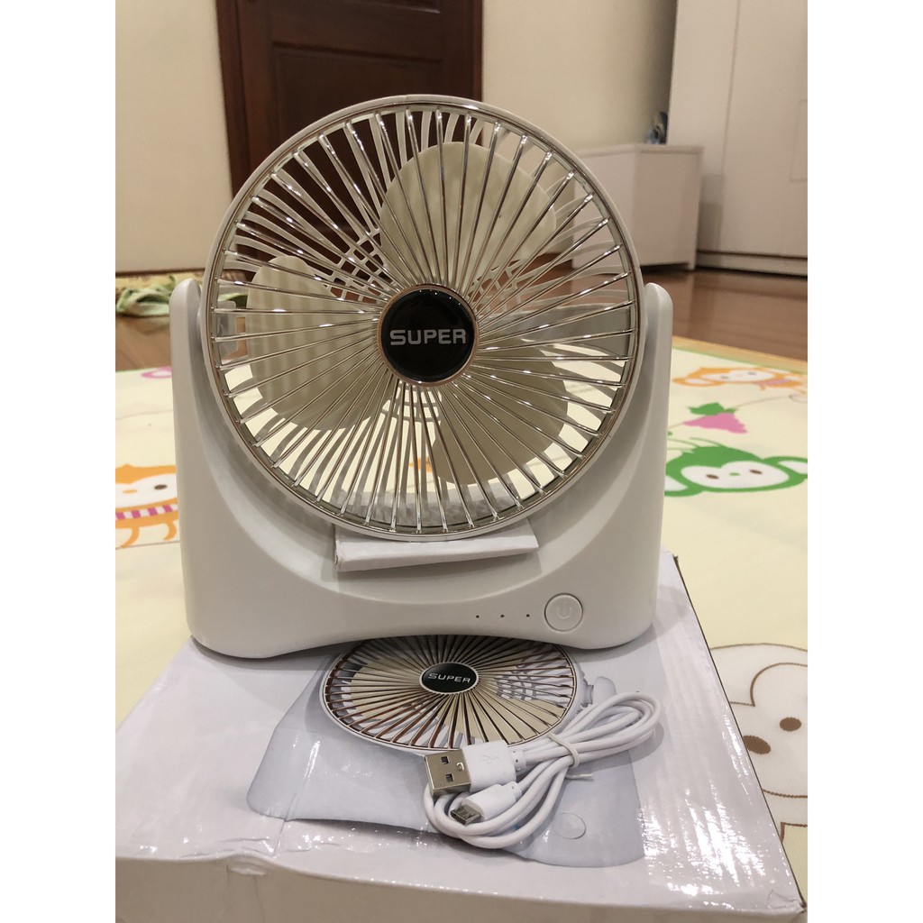 Quạt tích điện mini SUPER FAN 💥FreeShip💥 Quạt tích điện với 3 cấp độ gió siêu mát Tiện ích để bàn cầm tay,để trên ô tô. | BigBuy360 - bigbuy360.vn