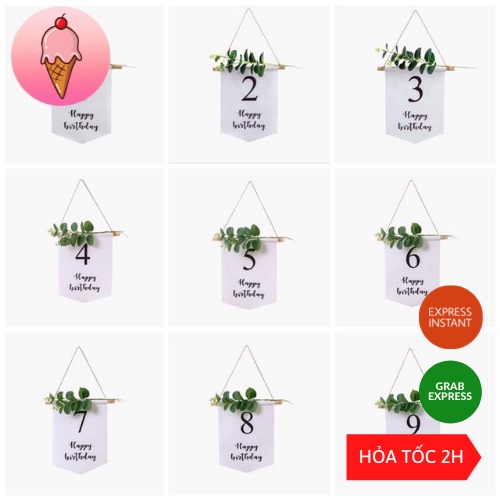 Banner Tuổi Trang Trí Sinh Nhật Phong Cách Hàn Quốc - K116