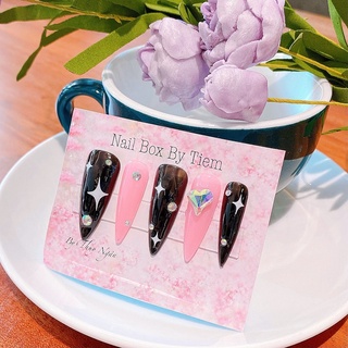 Nailbox hồng đen bling