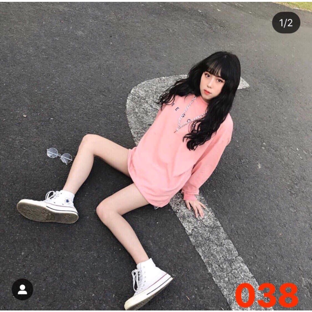Áo nỉ sweater hoạ tiết hình màu hồng Forgirl dáng rộng