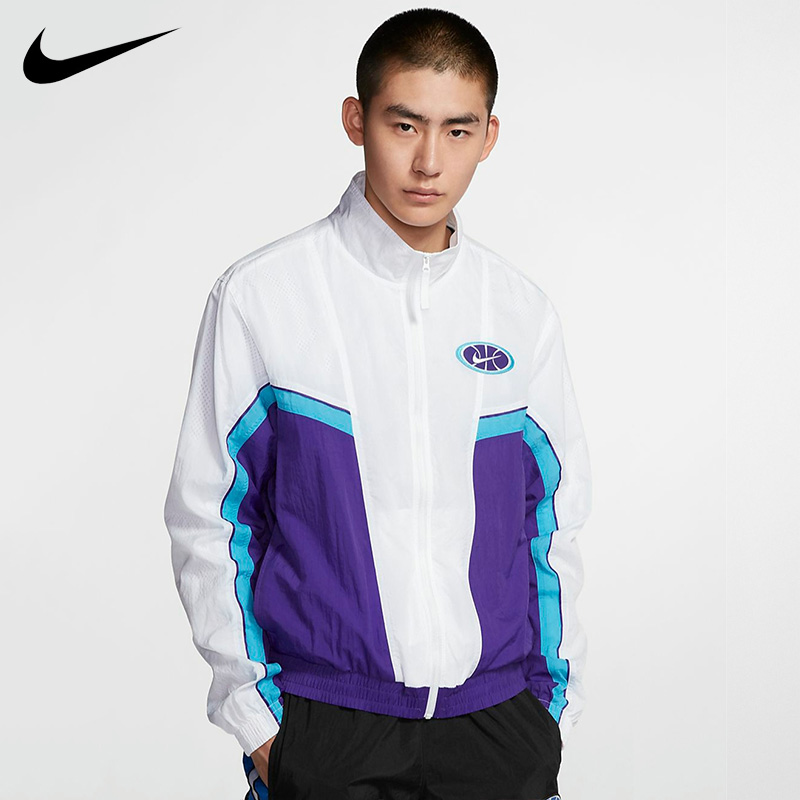 NIKE THROWBACK Men's Sports Basketball Training Stand Collar Casual Woven Jacket AV9756 +++ 100% Authentic Guarantee +++