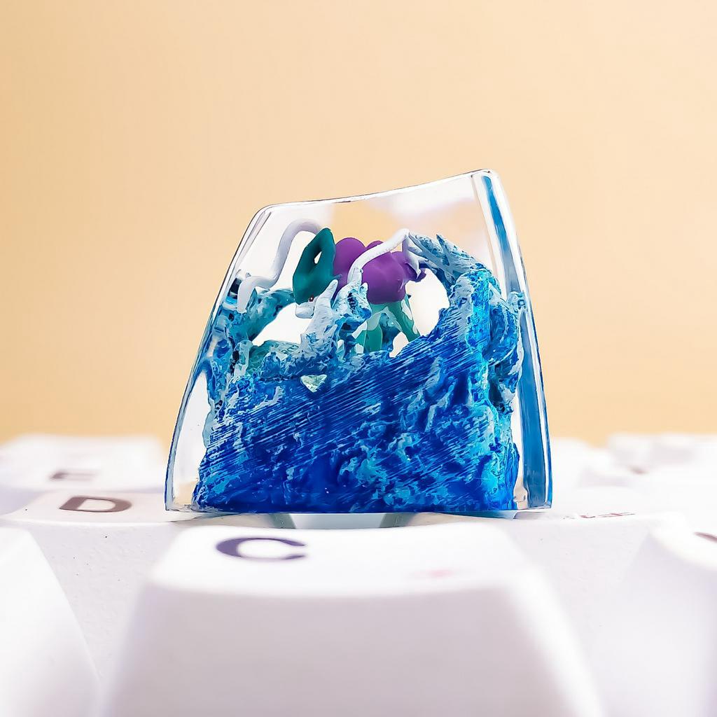 Nút bàn phím Pokemon, nút bàn phím Suicune , Bàn phím nhân vật hoạt hình - Suicune  keycap, POKÉMON Artisan Keycap