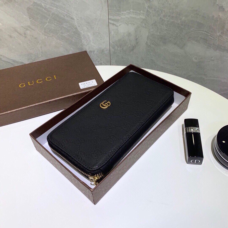 Ví nam dáng dài khoá kéo da thật cao cấp Gucci GG GC