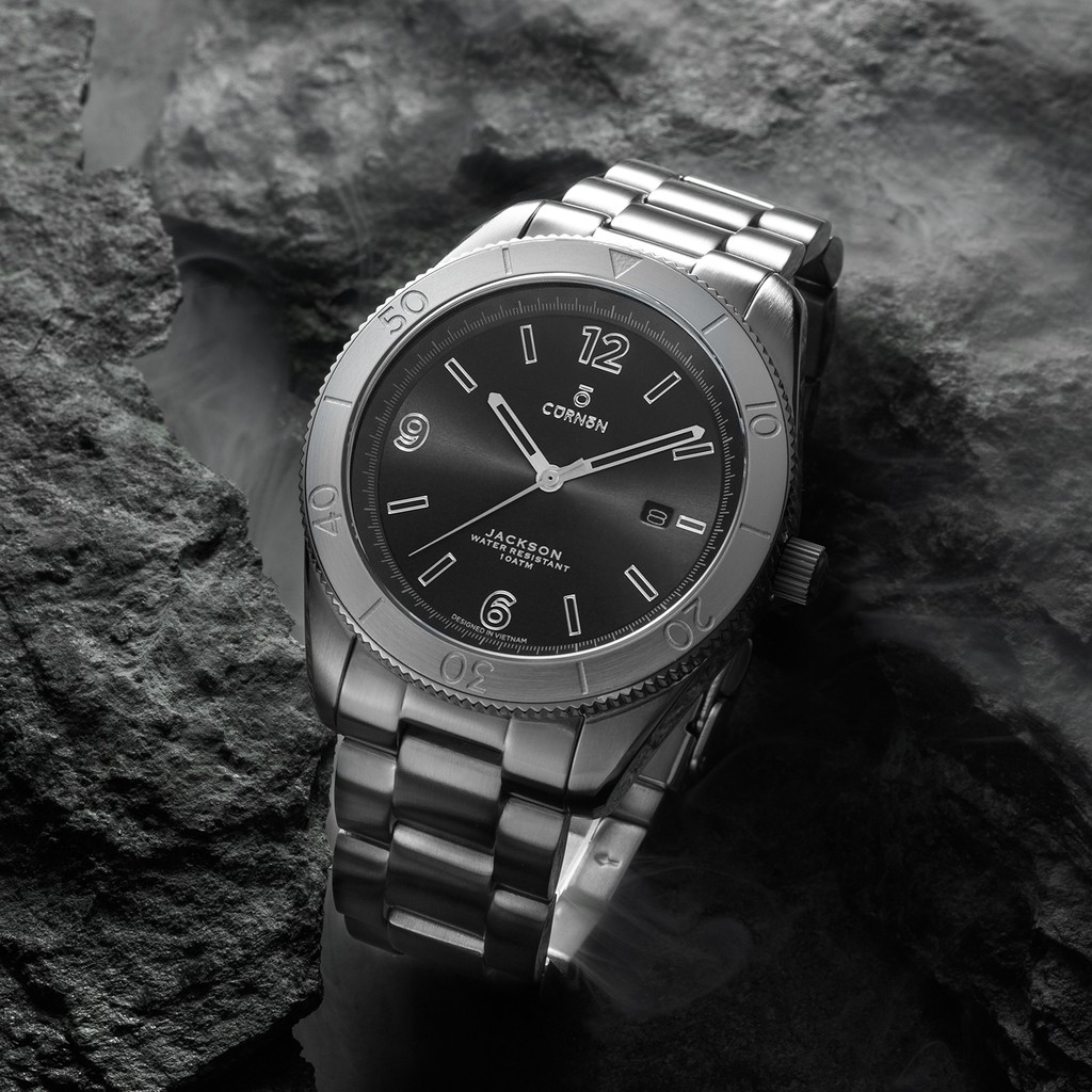 Đồng hồ nam Curnon Jackson Thunder dây kim loại chính hãng, thiết kế thể thao dễ đeo | BigBuy360 - bigbuy360.vn
