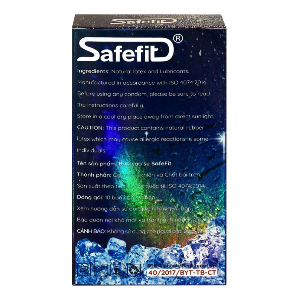 Bao cao su Safefit Freezer Max bạc hà mát lạnh, bcs siêu mỏng kéo dài thời gian quan hệ