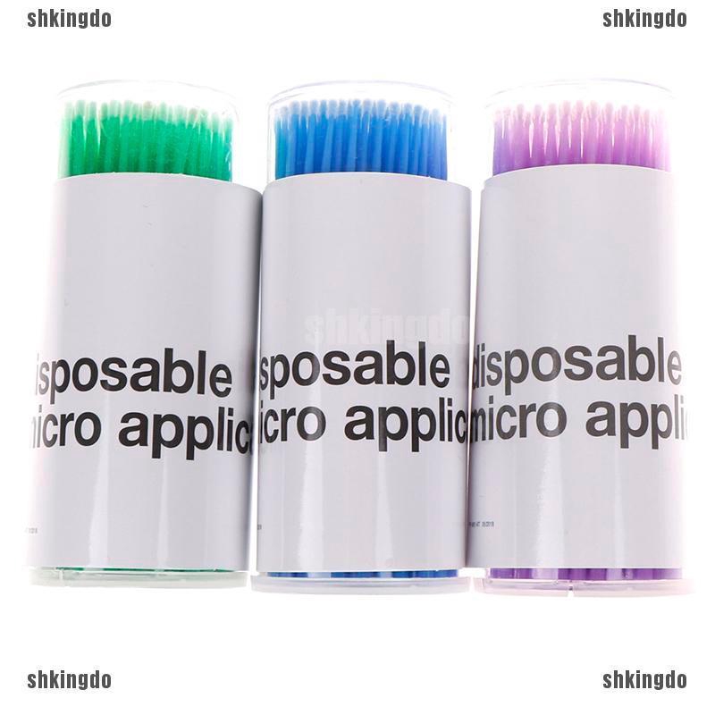 100Pcs Disposable Swab Applicator Micro Brush Eyelashes Extension Mascara Tools