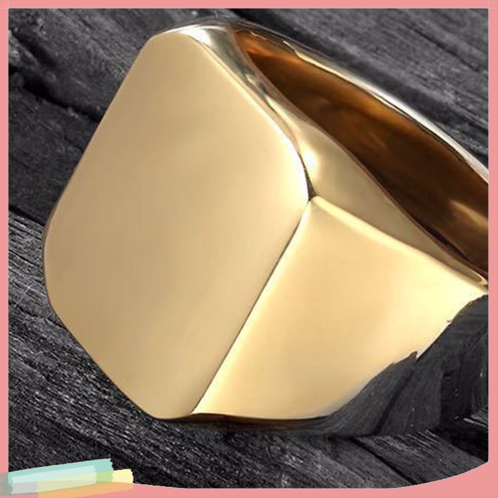 Nhẫn Cặp Đôi Mặt Vuông Đính Đá Phong Cách Hip Hop Thời Trang