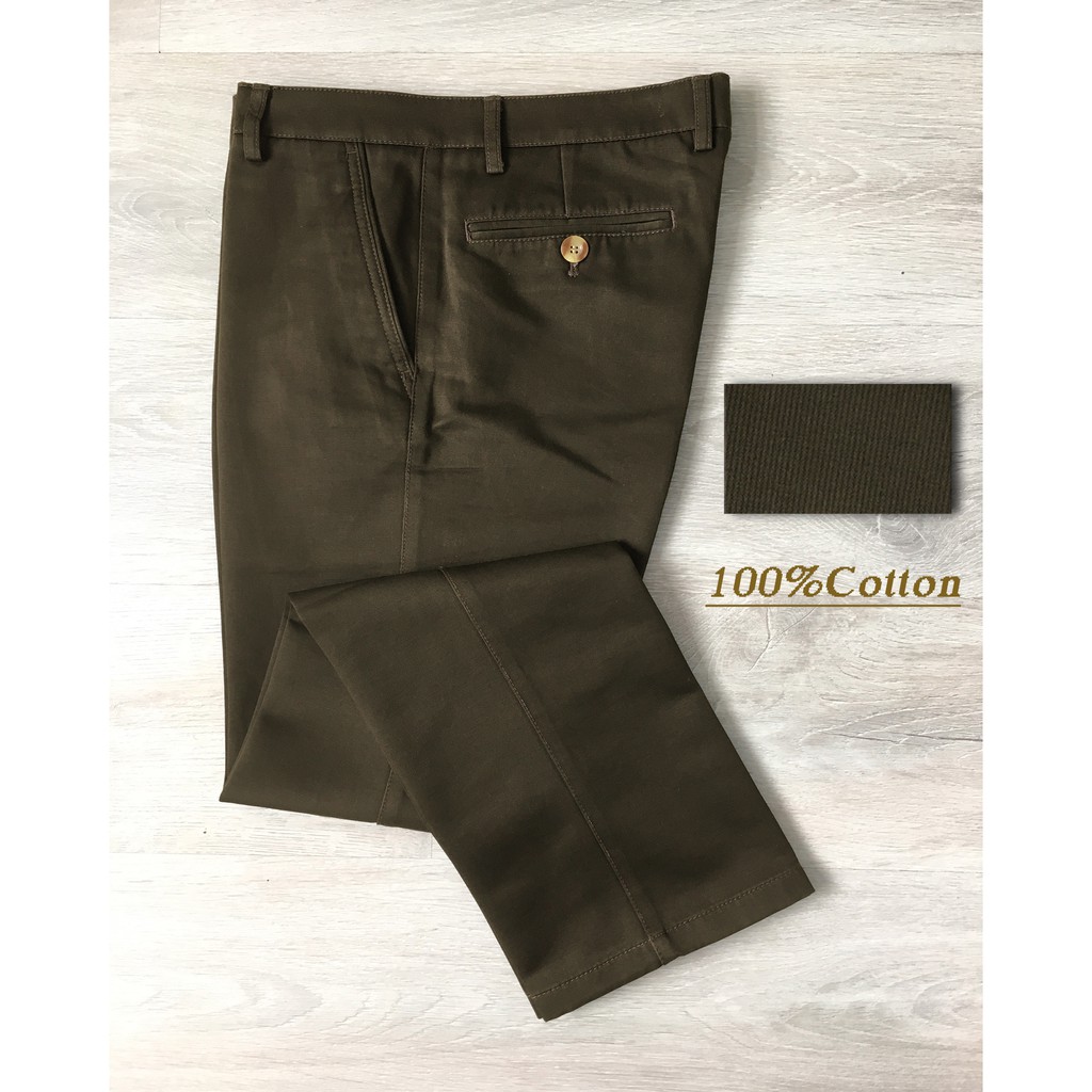 Quần kaki nam 0 ly Classic Vĩnh Tiến vải kẻ tăm 455 - D044, D069