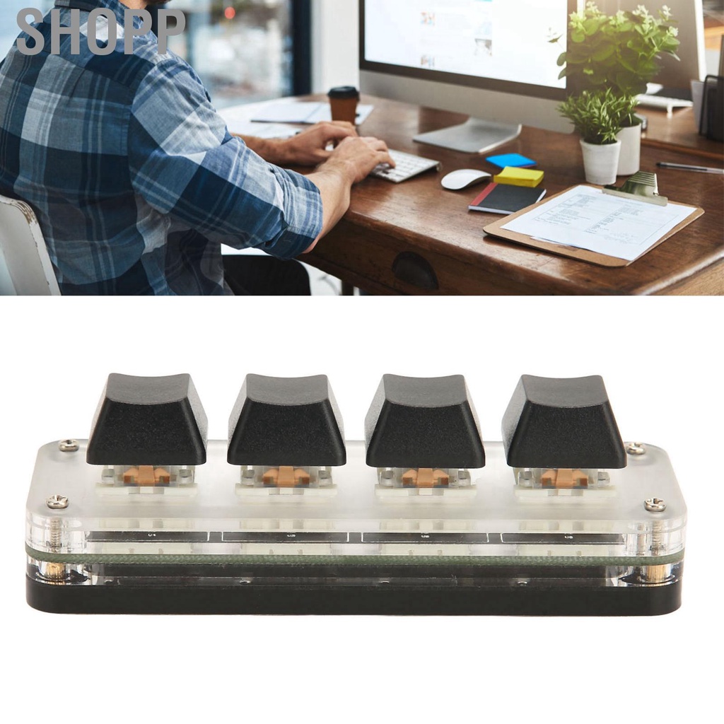 Shopp Programmable Keypad USB 4 Keys Mini Mechanical Keyboard OSU HOT
