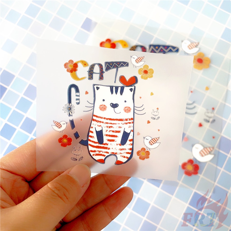 ✪ Sticker Dán Tường Hình Mèo Hoạt Hình ✪ 1 Miếng Dán Trang Trí Bằng Nhựa Vinyl