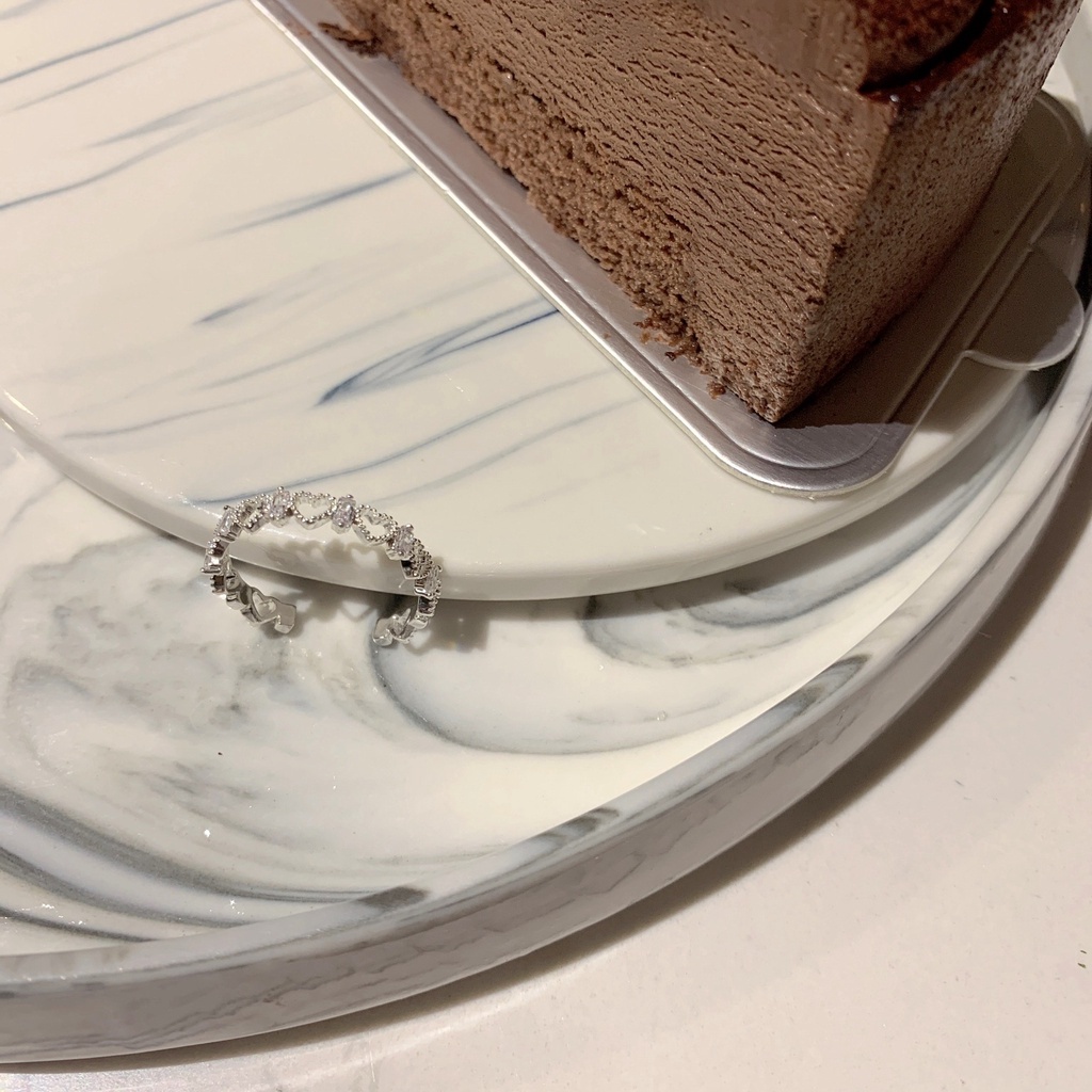 Nhẫn kiểu trái tim đính đá zircon thời trang dành cho nữ