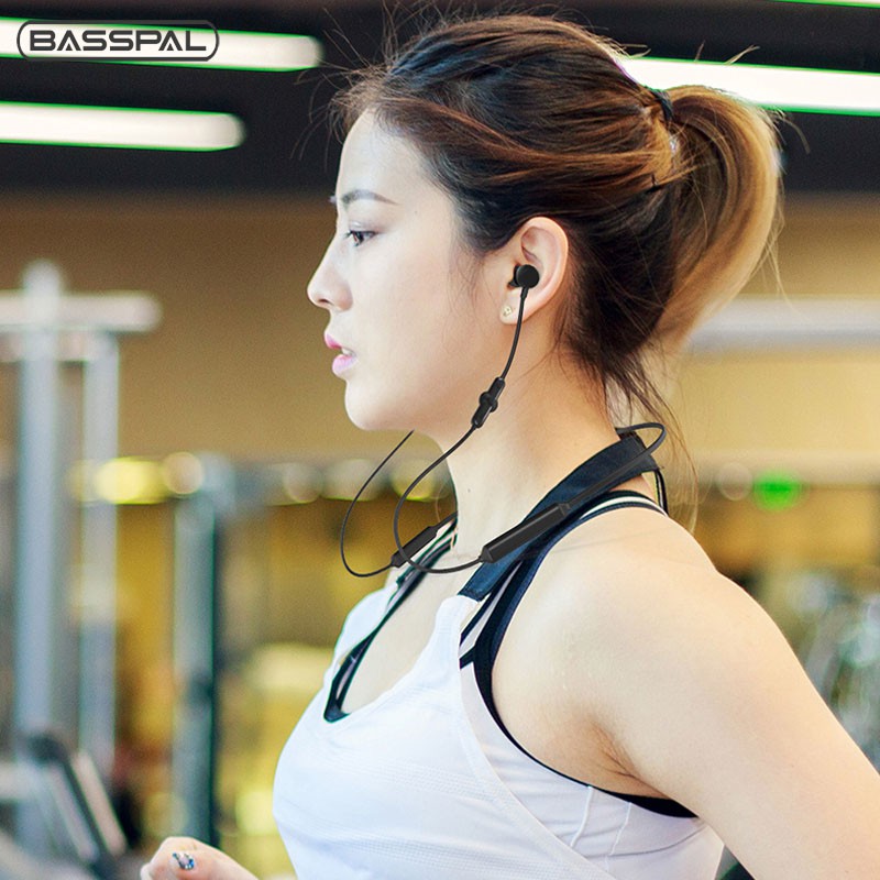 Tai nghe không dây Basspal Q5 bluetooth chất lượng âm nổi Hifi có mic cho chạy bộ và tập gym