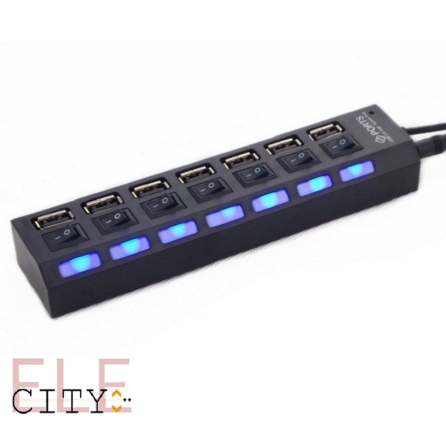 Ele⚡⚡BỘ CHIA 7 CỔNG USB HUB 2.0 CÓ CÔNG TẮC