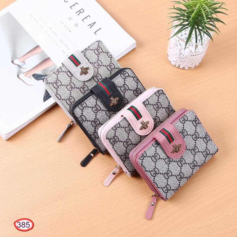 VÍ NỮ MINI NGẮN CẦM TAY CAO CẤP CON ONG 3 SỌC V385 NHIỀU NGĂN CỰC HOT | BigBuy360 - bigbuy360.vn