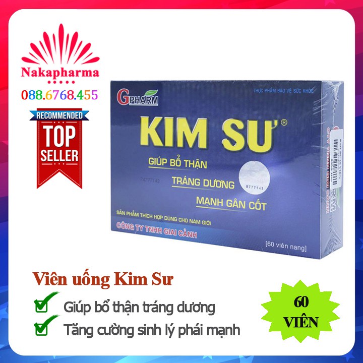 Viên uống Kim Sư Gpharm – Giúp bổ thận tráng dương, mạnh gân cốt, ngừa đau lưng mỏi gối, tiểu tiện nhiều