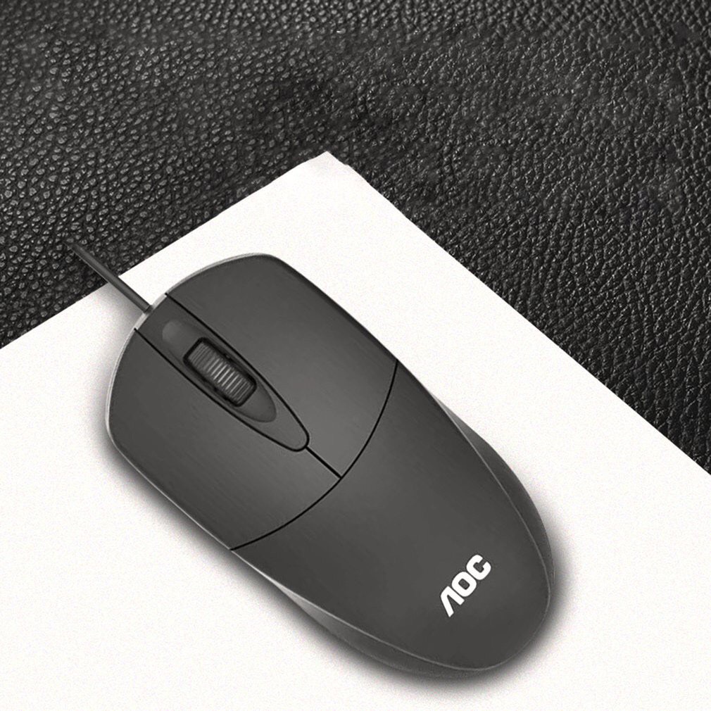 Chuột Máy Tính AOC Model MS121, dây cắm USB, bề mặt chống bám mồ hôi,Siêu Nhạy, Bảo Hành 12 Tháng
