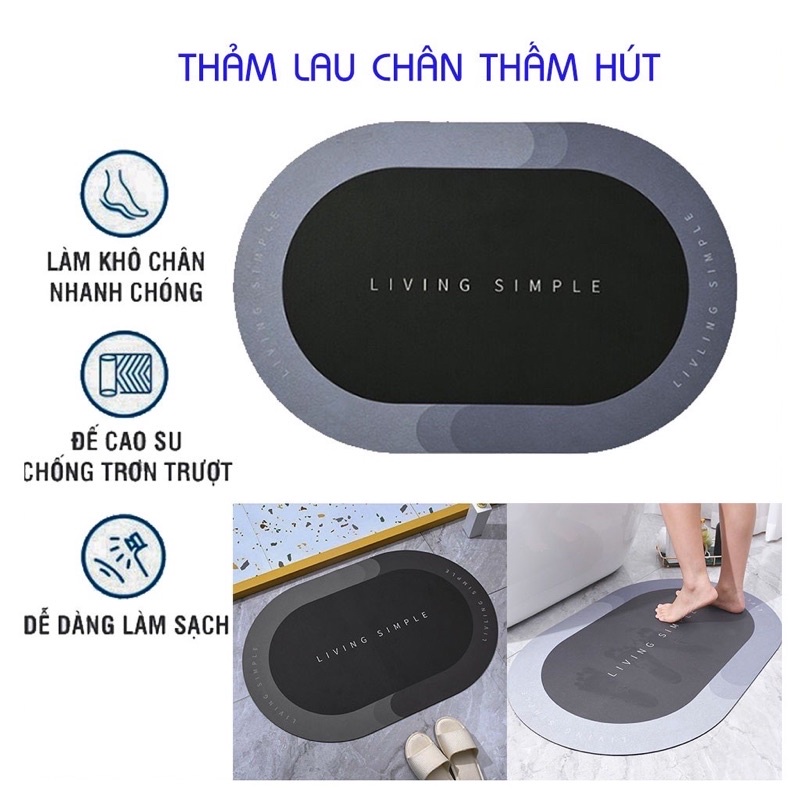 Thảm lau chân bali chống trơn 1 Tấm 40x60cm