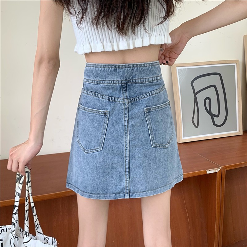 chân váy jean Chữ A Với Thiết Kế Lưng Cao Xinh Xắn Dành Cho Nữ | BigBuy360 - bigbuy360.vn