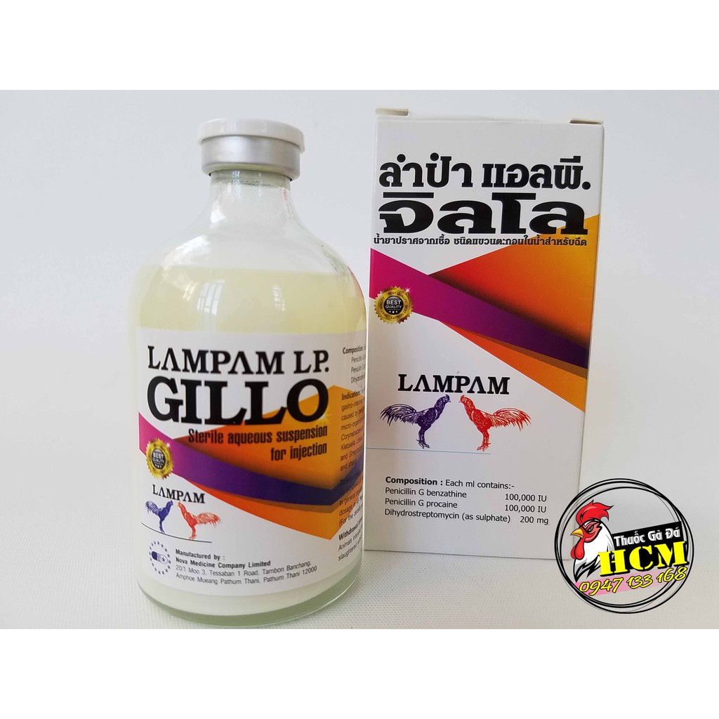 Gillo LAMPAM - Hỗ Trợ Bách Bệnh Cho Gà Đá (100ml)