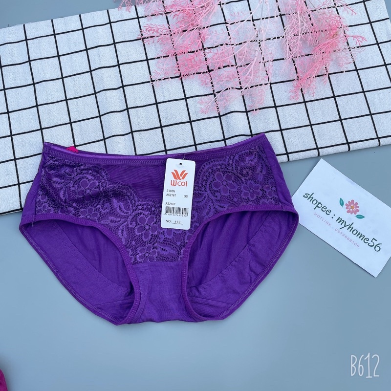 10 quần lót fom to đại vải cotton ren giữa cao cấp 172