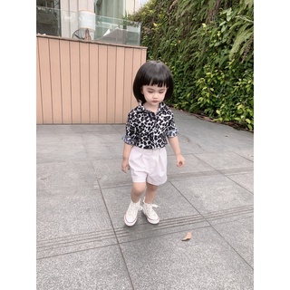 Áo sơ mi lụa da beo bé trai bé gái TT04
