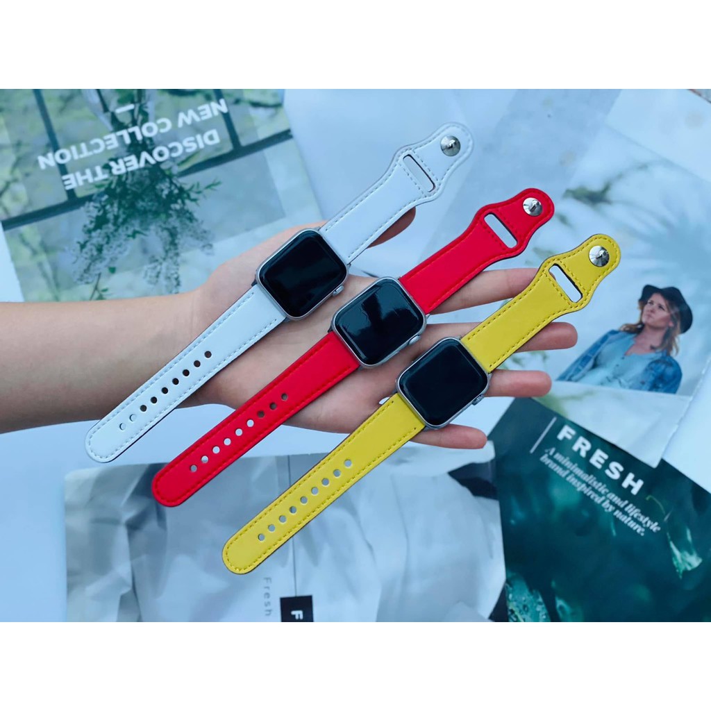Dây da PU siêu đẹp dành cho apple watch mùa hè 2021