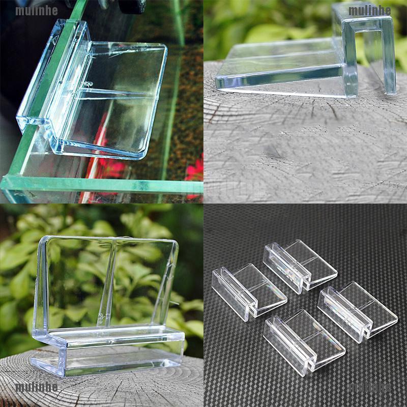 Mul❤ Set 4 Kẹp Kính Bể Cá Bằng Nhựa Trong Suốt Kích Thước 6 / 8mm