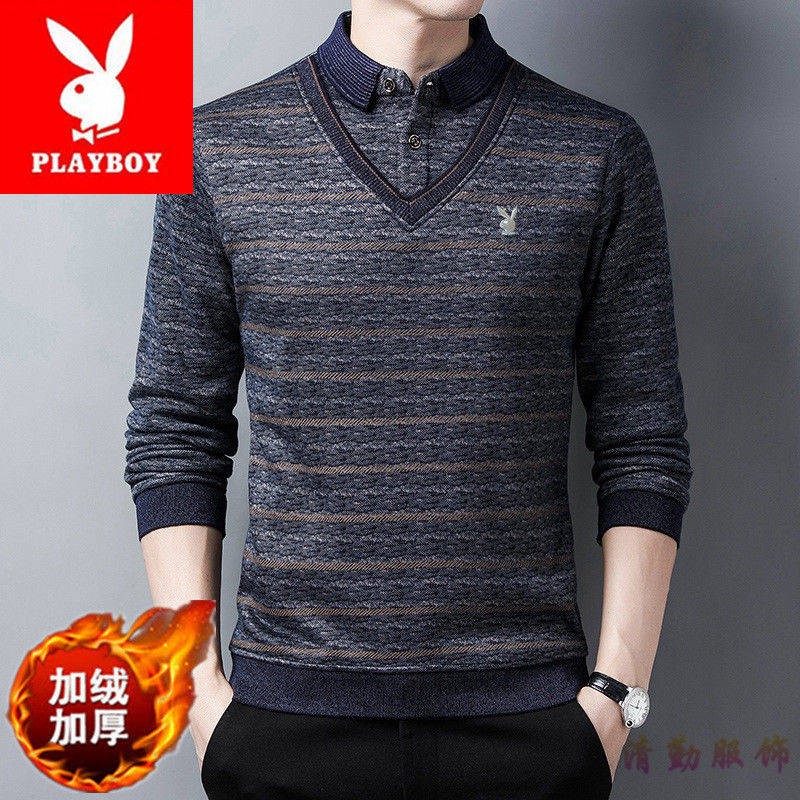 Kemeja Áo Len Dài Tay Giả Hai Lớp Dày Dặn Thời Trang Mùa Đông Cho Nam | BigBuy360 - bigbuy360.vn