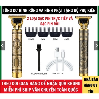 Tông Đơ Cắt Tóc, Chắn Viền Cực Khỏe Bảo Hành 12 Tháng Pin Trâu Hình Rông Phương Phật