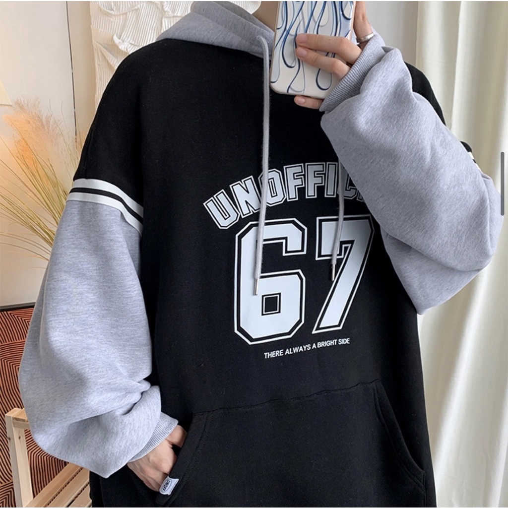 Áo hoodie bóng chày TINOWEAR, áo nỉ form rộng in chữ unofficial, unisex phong cách Ulzzang Hàn Quốc cá tính. | WebRaoVat - webraovat.net.vn