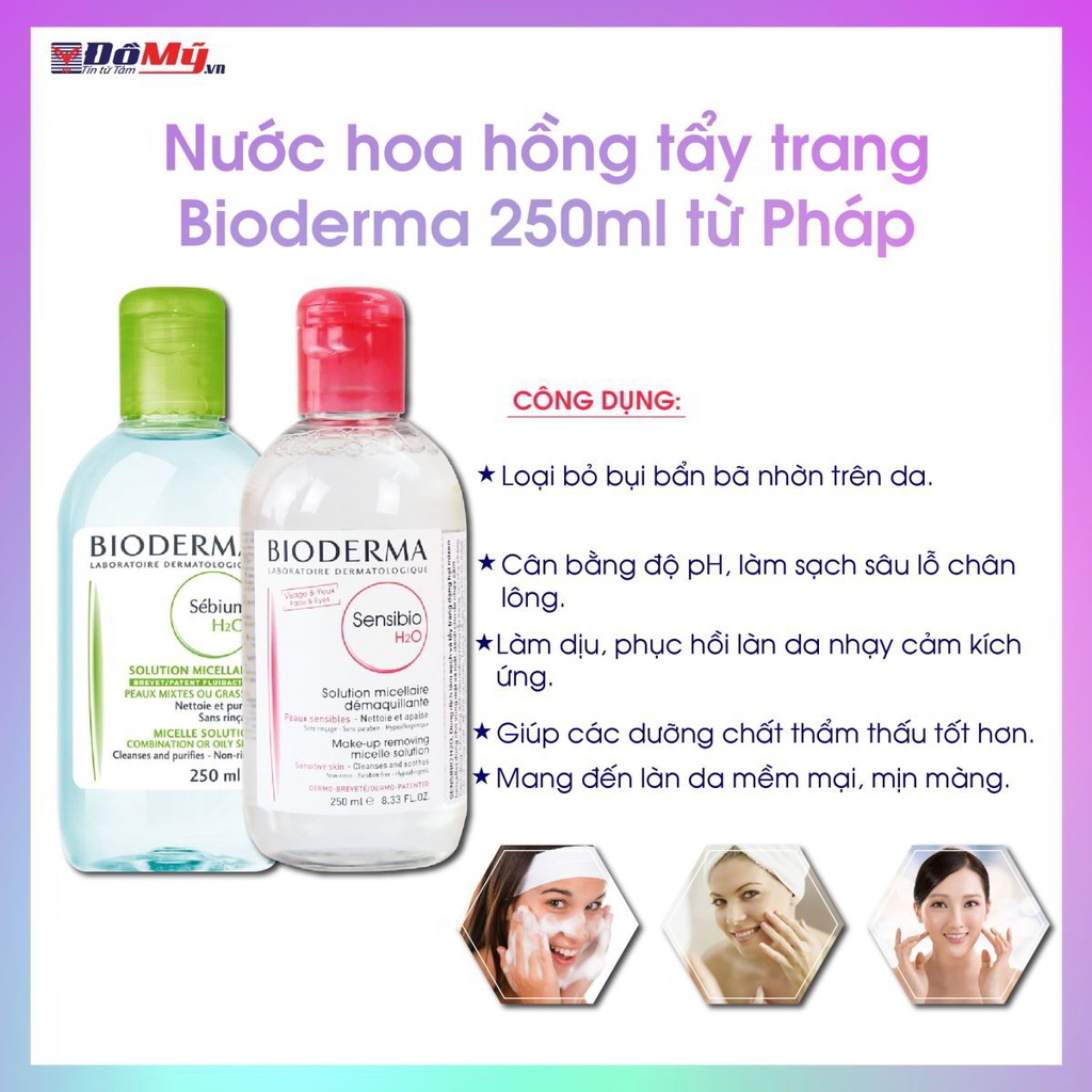 Nước tẩy trang Bioderma 500ml dành cho da dầu, da nhạy cảm và da hỗn hợp | BigBuy360 - bigbuy360.vn